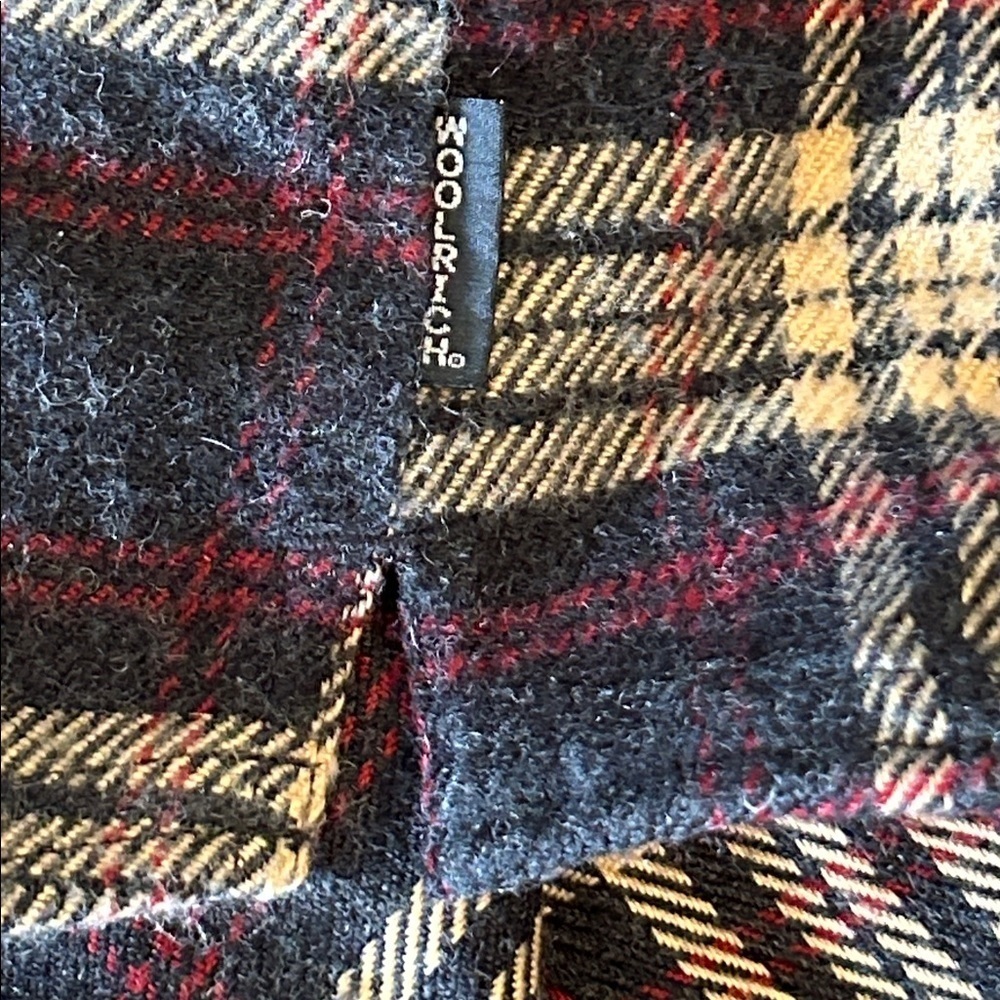 WOOLRICH VINTAGE WOMENS FLANNEL ZIP UP BROWN RED PLAID  JACKER OVER -SHIRT SZ L - Picture 12 of 13